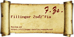 Fillinger Zsófia névjegykártya